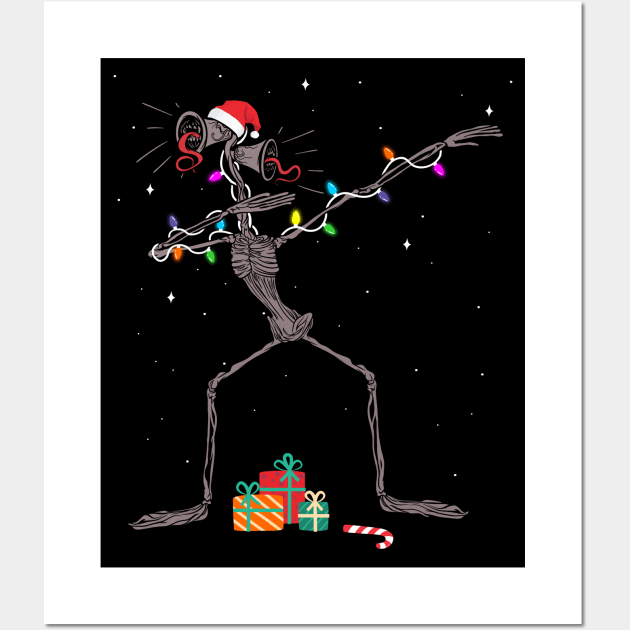 Dabbing Christmas Siren Head Wall Art by opippi